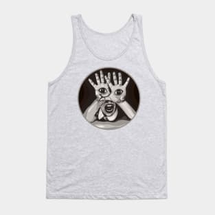 Weird Eyeball Hands Scream Tank Top